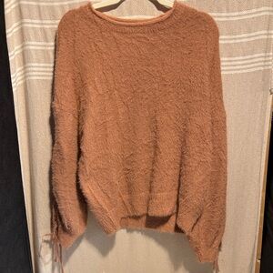 Simplee Apparel Cozy Dusty Pink Crew Neck Sweater